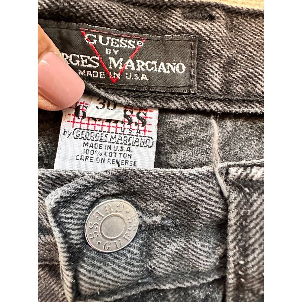 Vintage‎ Guess By Georges Marciano High-Waisted Black Denim Jeans Size 30 - Picture 5 of 7